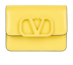 Valentino VLogo Small Wallet, Leather, Yellow, MII, B/DB, 3*